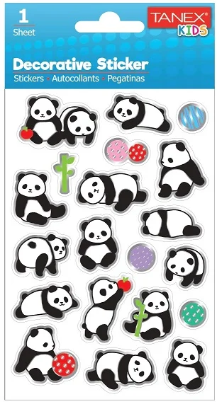 TANEX STICKER PANDA SERİSİ 6 ADET TNX-25060