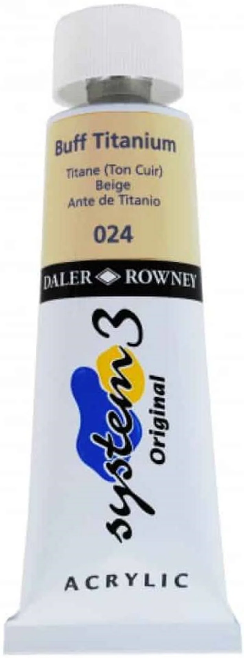 DALER ROWNEY AKRİLİK BOYA SYSTEM 3 ORIGINAL SERİSİ 75 ML BUFF TITANIUM 129075024