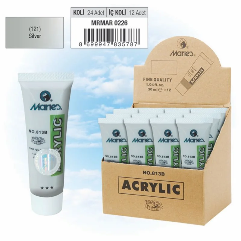 MARIES AKRİLİK BOYA SETİ 30 ML 813B-121 12 Lİ