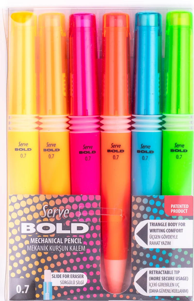SERVE VERSATİL KALEM BOLD 0.7 SET 6 LI PET SV-BD0.7FOS6PKR