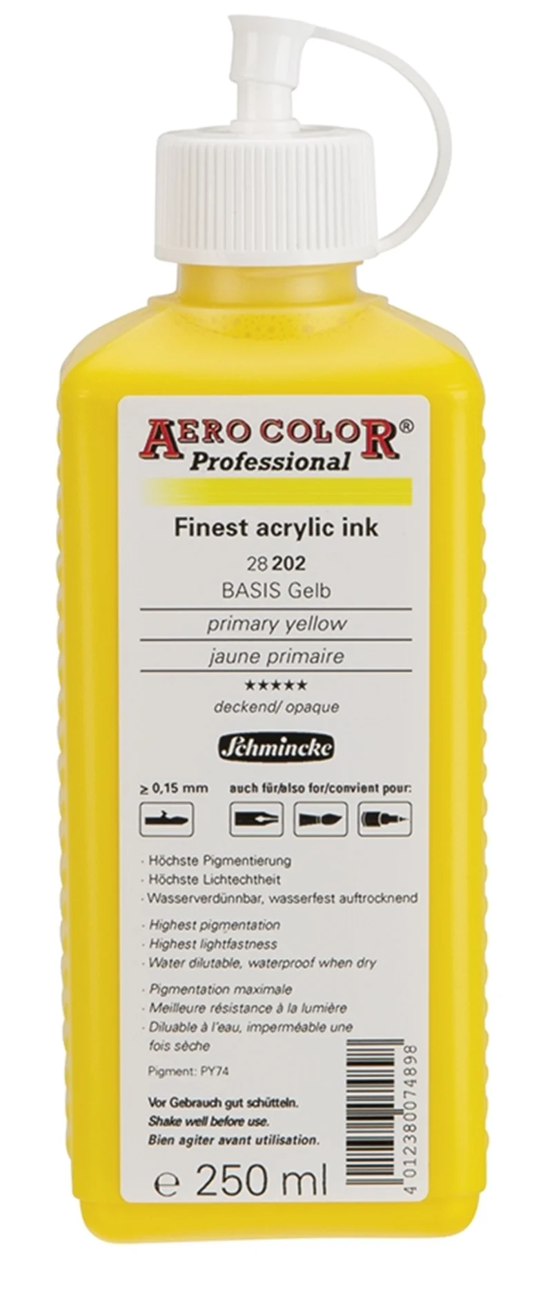 SCHMİNCKE AERO COLOR AKRİLİK MÜREKKEP 250 ML 202 PRİMARY YELLOW 28202027
