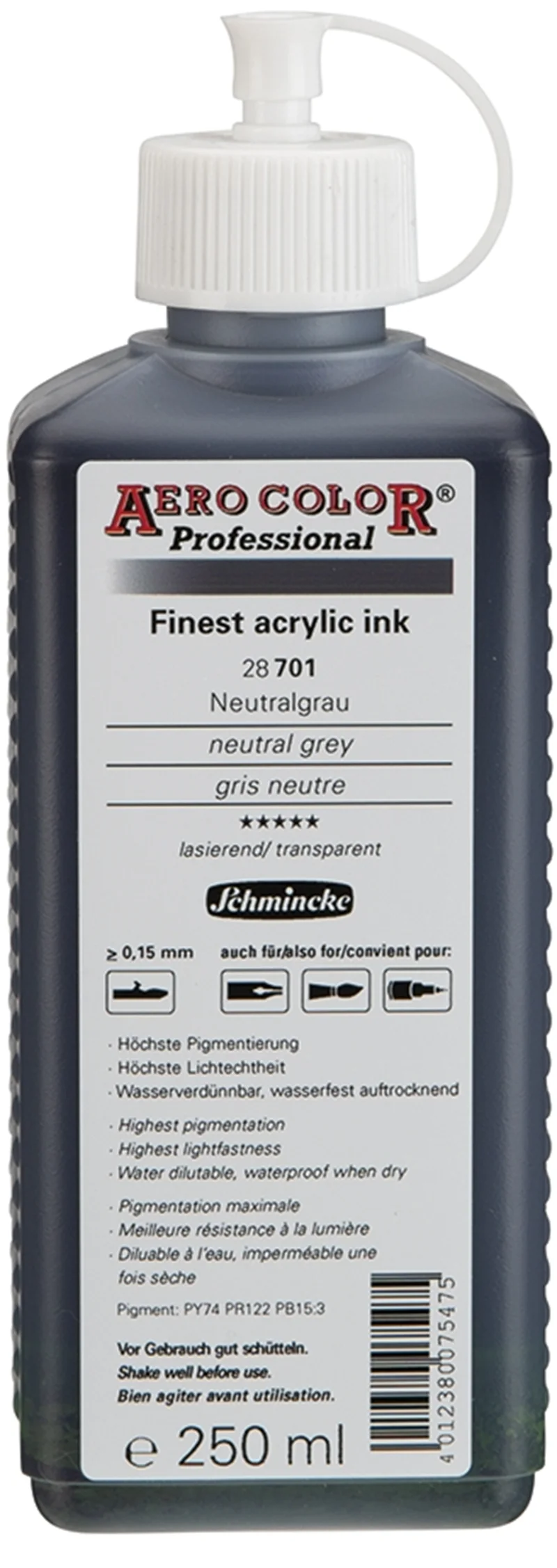 SCHMİNCKE AERO COLOR AKRİLİK MÜREKKEP 250 ML 701 NEUTRAL GREY 28701027