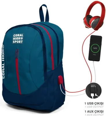 YAYGAN ÇANTA SIRT CORAL HIGH SPORT USB+AUX SOKETLİ 23448