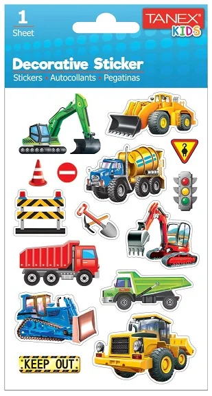 TANEX STICKER İNŞAAT MAKİNALARI SERİSİ 6 ADET TNX-25069
