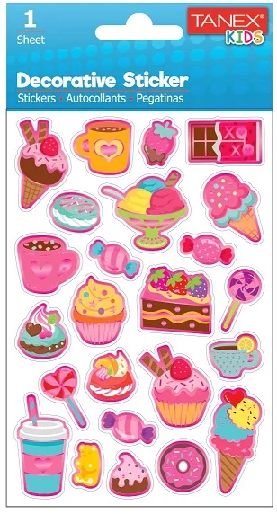 TANEX STICKER DONDURMA-KAHVE SERİSİ 5 ADET TNX-25061