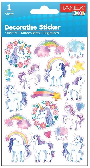 TANEX STICKER UNICORN SERİSİ 6 ADET TNX-25074