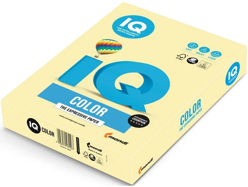 IQ RENKLİ FOTOKOPİ KAĞIDI 500 LÜ A4 80 g/m² SARI NE1320-YE23