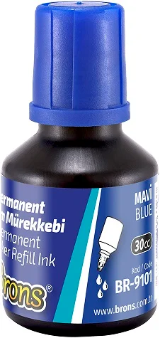 BRONS PERMANENT MARKER  MÜREKKEBİ MAVİ 30 CC BR-9101