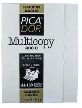 PICADOR KARBON KAĞIDI A4 200 C SIRTLI SİYAH 100LÜ KK001
