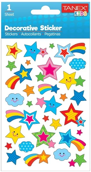 TANEX STICKER KUYRUKLU YILDIZ SERİSİ 6 ADET TNX-25013