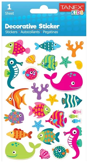 TANEX STICKER DENİZ HAYVANLARI SERİSİ 6 ADET TNX-25048