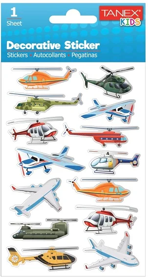 TANEX STICKER UÇAK-HELİKOPTER SERİSİ 6 ADET TNX-25051