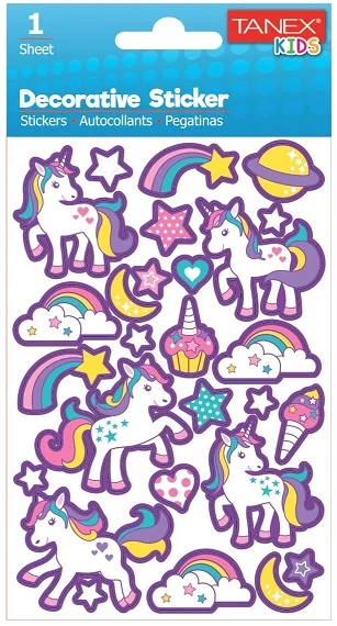TANEX STICKER UNICORN SERİSİ 6 ADET TNX-25005