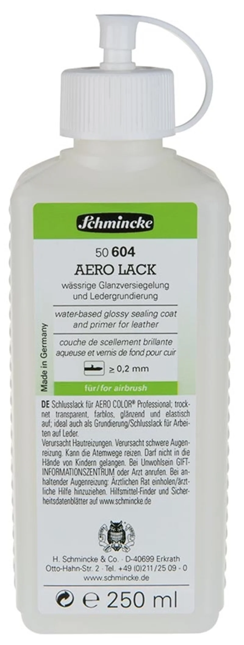 SCHMİNCKE MEDİUM 604 AERO LACK TRANSPARAN PARLAK ASTAR FİNAL VERNİK DERİ MEDYUMU 250 ML 50604027