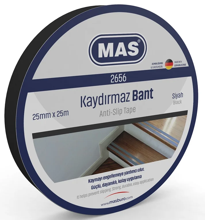 MAS KAYDIRMAZ BANT 25 MM x 25 M SİYAH 2656