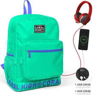 YAYGAN ÇANTA SIRT CORAL HIGH USB+AUX SOKETLİ 24104