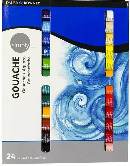 DALER ROWNEY GUAJ BOYA SIMPLY 12 ML 24 LÜ TÜP + ŞOVALE 126600924