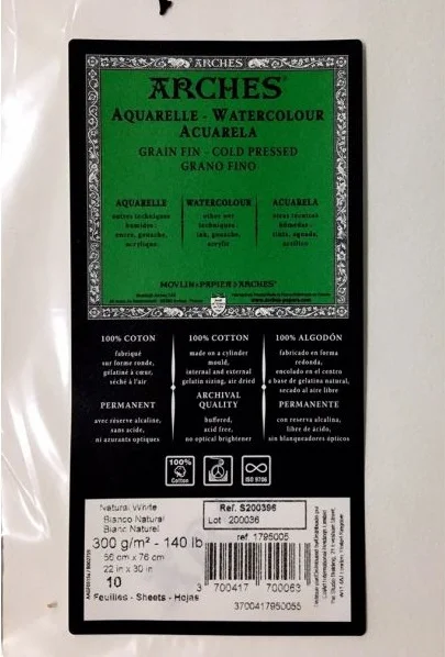 ARCHES SULU BOYA KAĞIDI TABAKA WC CP SH WHNA 56x76 300 GR A1795005