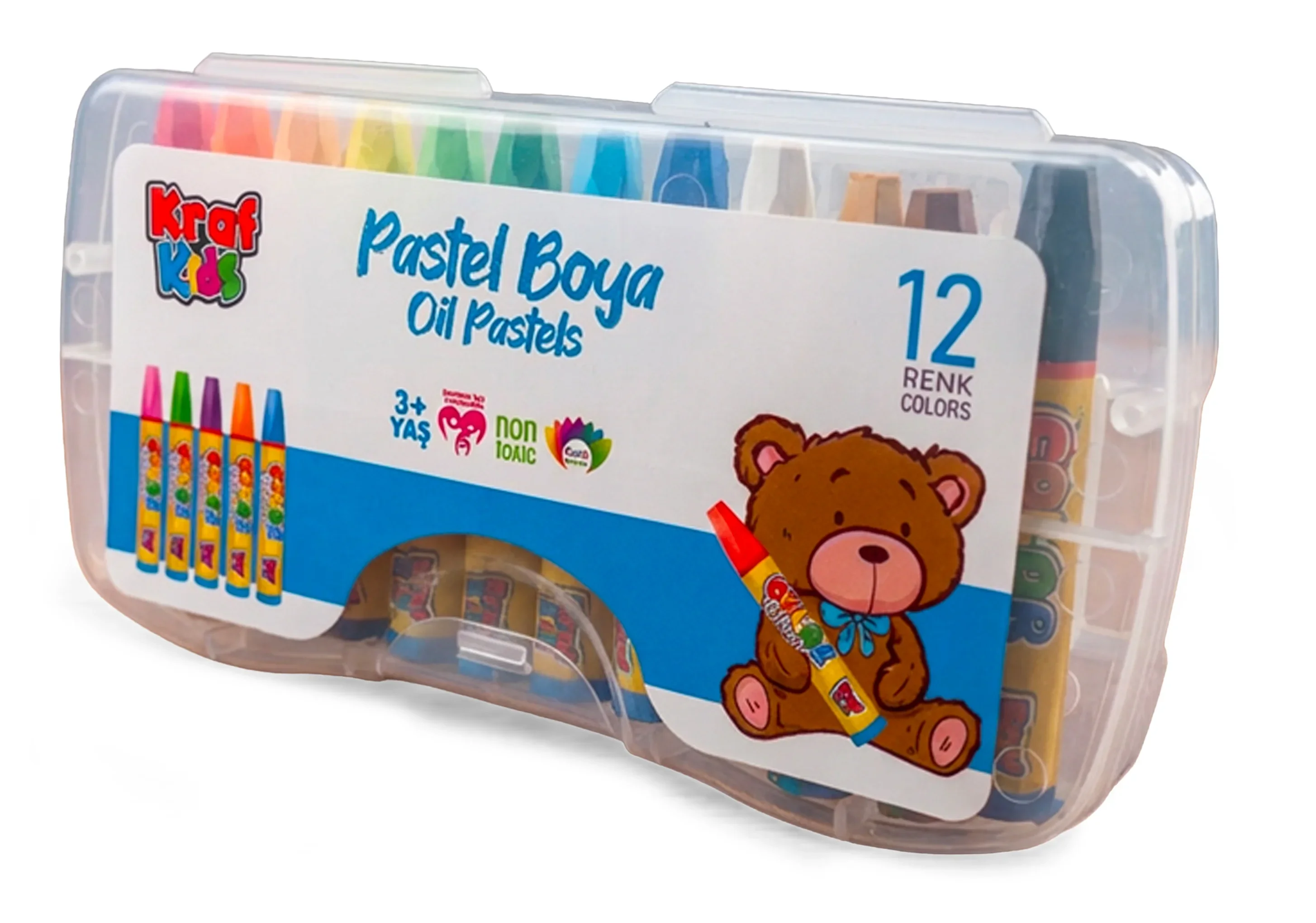 KRAF KIDS PASTEL BOYA 12 Lİ ÇANTALI KK530