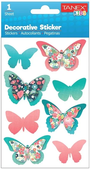TANEX STICKER KELEBEK SERİSİ 6 ADET TNX-25079