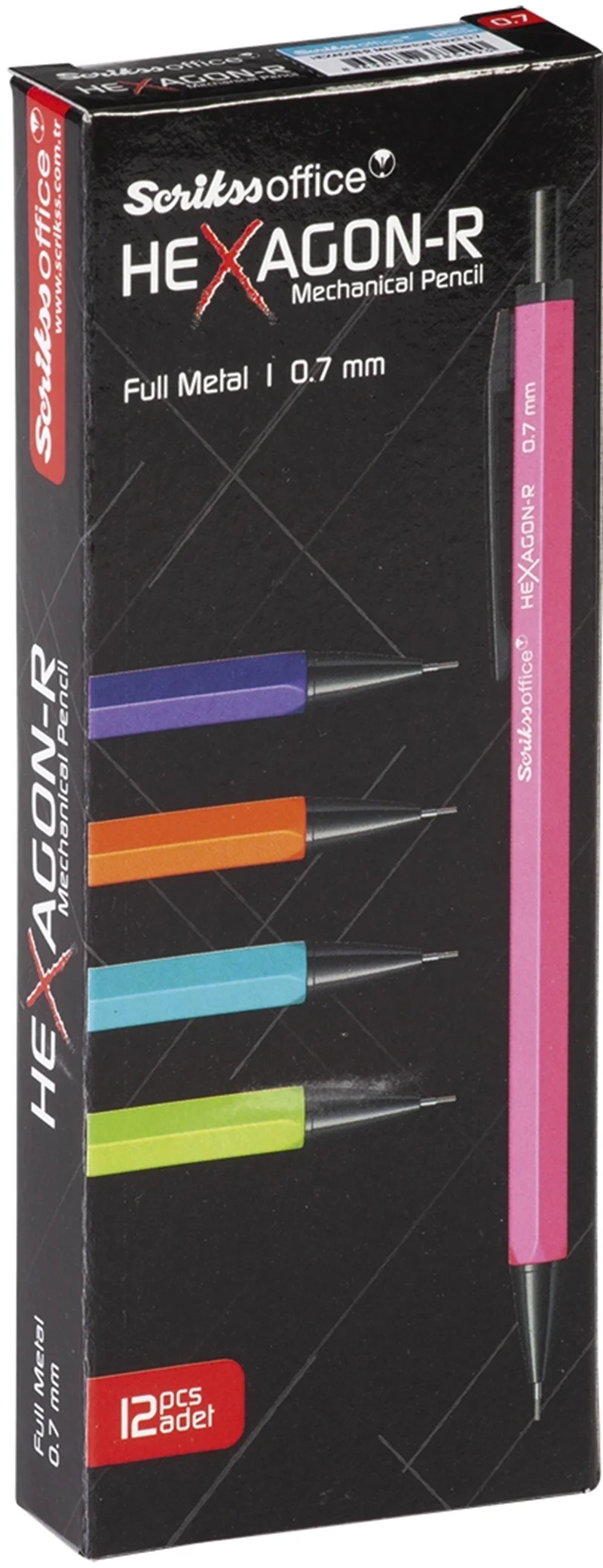 SCRIKSS OFFICE VERSATİL KALEM HEXAGON-R 0.7 SARI 12 Lİ KUTU