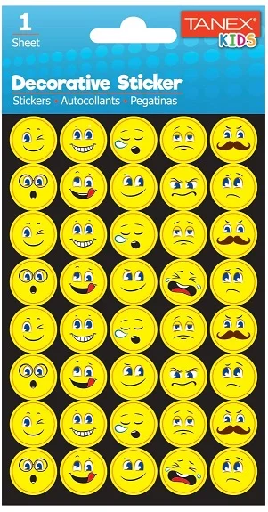 TANEX STICKER GÜLEN YÜZLER SERİSİ 6 ADET TNX-25026