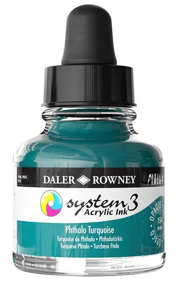 DALER ROWNEY AKRİLİK MÜREKKEP SYSTEM 3 SERİSİ 29.5 ML PHTHALO TURQUOISE 161029154