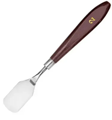 CEOART METAL SPATULA TEKLİ NO:2 (BOYALI AHŞAP SAP) CEO-SN0006