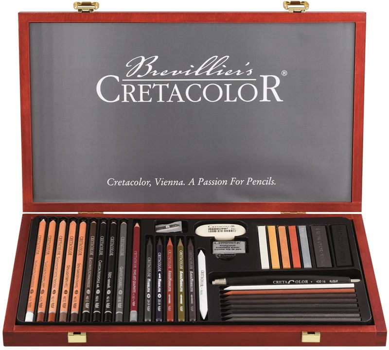 CRETACOLOR ULTİMO PREMİUM ÇİZİM SETİ AHŞAP KUTU 36 PARÇA 40067