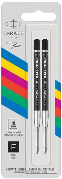 PARKER TÜKENMEZ KALEM REFİLİ F UÇ SİYAH EKO 2 Lİ BLS. 2166541