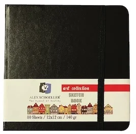 ALEX SKETCH DEFTERİ 12x12 ART COLLECTION 140 GR SİYAH 80 YP ALX-9055
