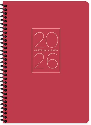 KESKİN 2027 AJANDA HAFTALIK 17x24 SPİRALLİ KIRMIZI 600270-99