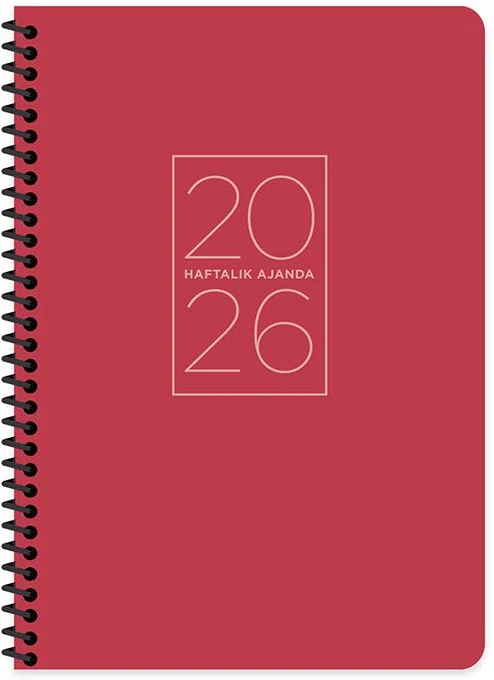 KESKİN 2027 AJANDA HAFTALIK 17x24 SPİRALLİ KIRMIZI 600270-99