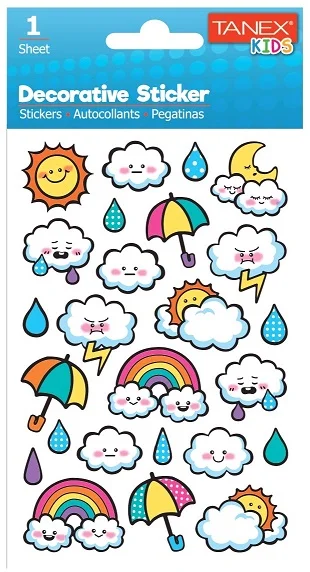 TANEX STICKER BULUTLAR SERİSİ 6 ADET TNX-25008
