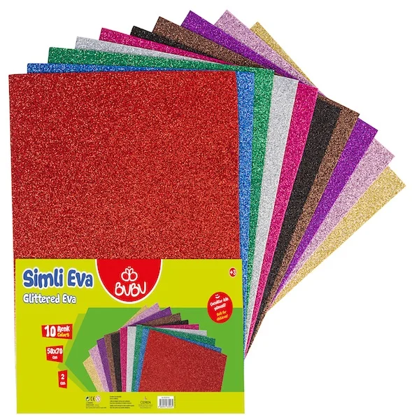 PASİF BU-BU EVA 50x70 SİMLİ 2MM 10 RENK 15x21 BUBU00103