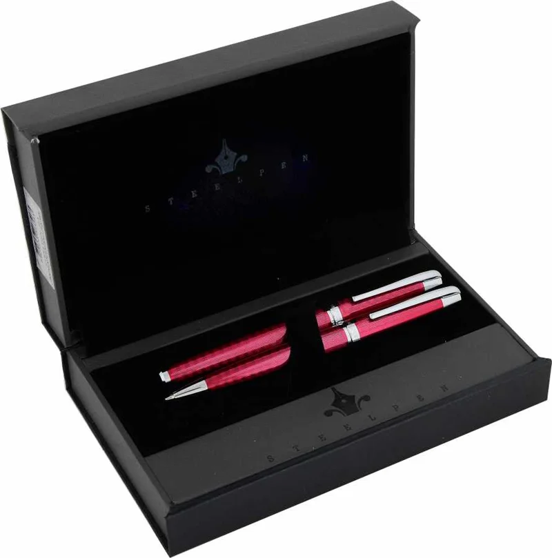 STEELPEN DOLMA KALEM+TÜKENMEZ KALEM SET CARENS SERİSİ BORDO 263