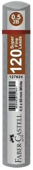 FABER MİN GRIP 0.5MM 2B 60MM 120Lİ GÜMÜŞ TÜP 127681