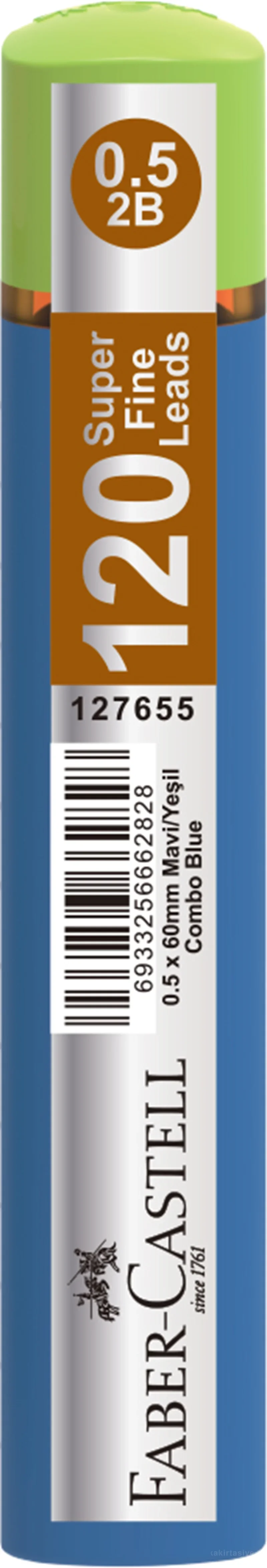 FABER MİN GRIP SOFT 0.5MM 2B 60MM 120Lİ KOMBO MAVİ/YEŞİL 127655