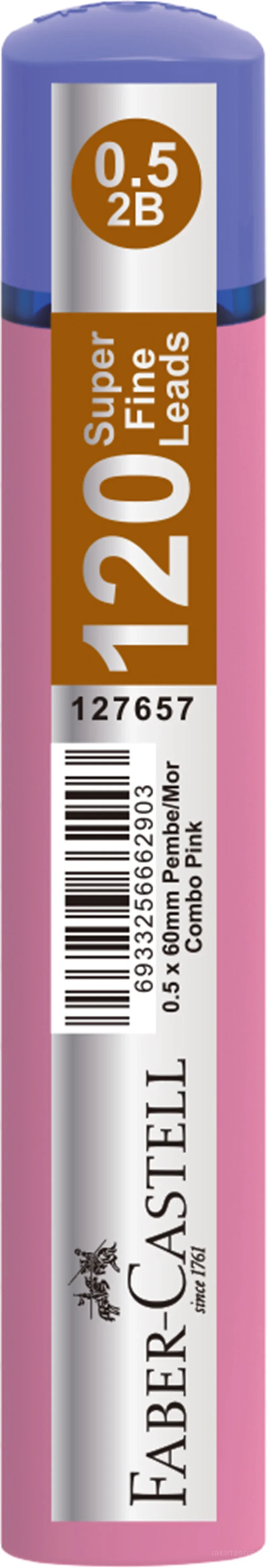 FABER MİN GRIP SOFT 0.5MM 2B 60MM 120Lİ KOMBO PEMBE/MOR 127657
