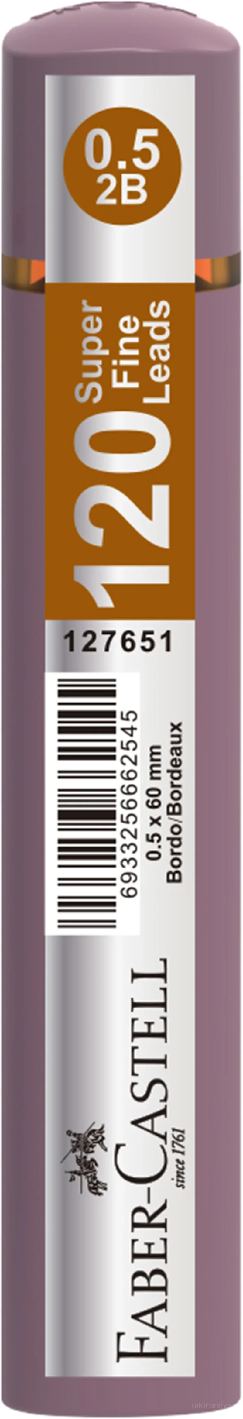 FABER MİN GRIP SOFT 0.5MM 2B 60MM 120Lİ TİT BORDO 127651