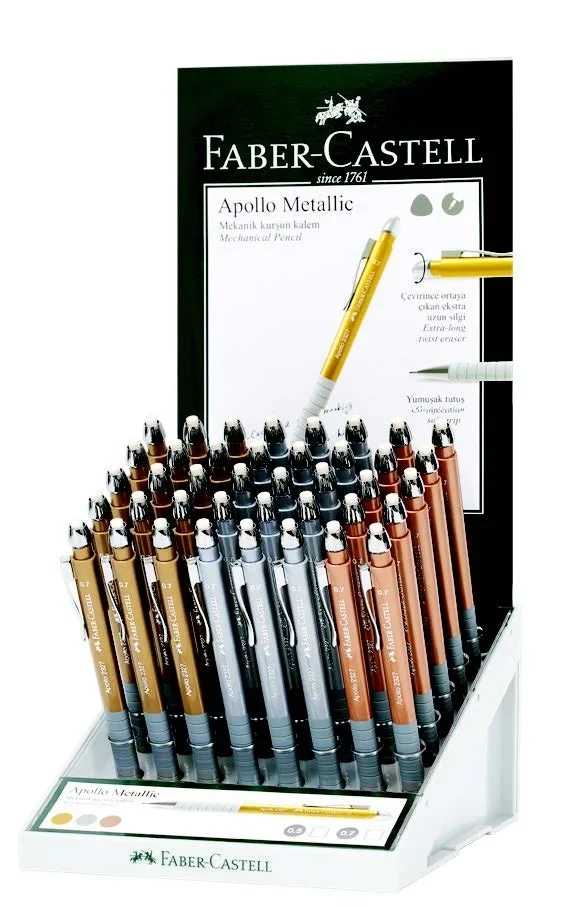 FABER VERSATİL KALEM APOLLO 0.5-0.7MM METALİK STAND 40 LI 232540