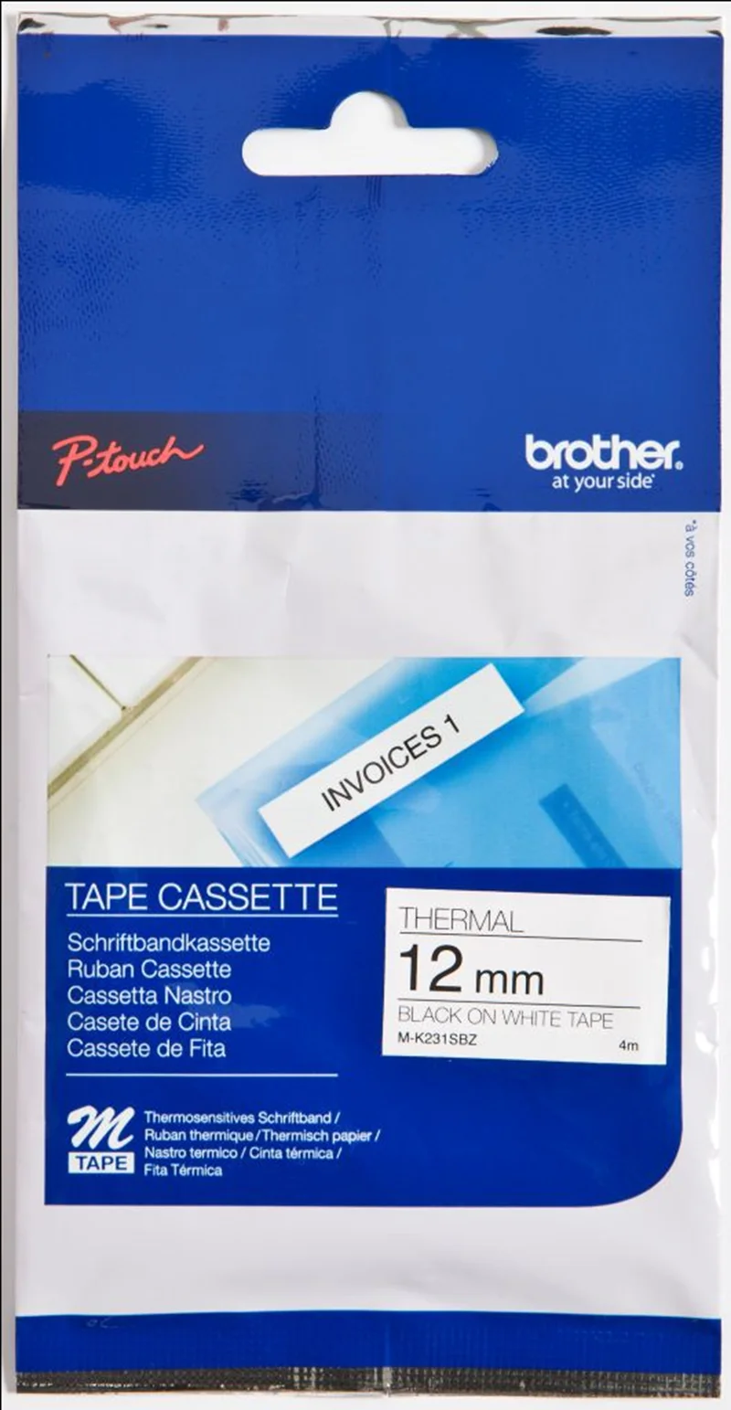 BROTHER PTOUCH ETİKET 12MM BEYAZ-SİYAH K231