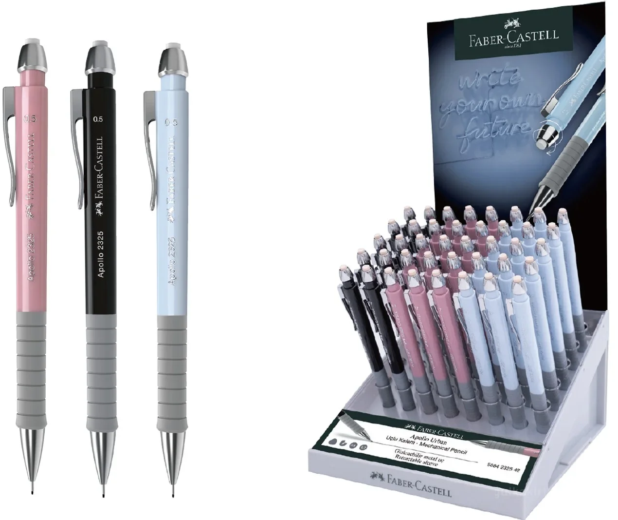 FABER VERSATİL KALEM APOLLO URBAN 0.5&amp;0.7MM STAND 40 LI 232542