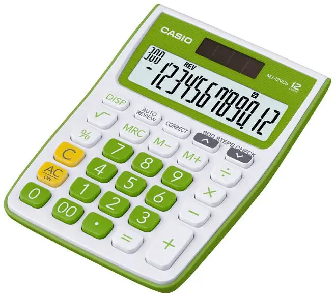 CASIO HESAP MAKİNESİ MASAÜSTÜ MJ-12VCB-GN 12 HANE