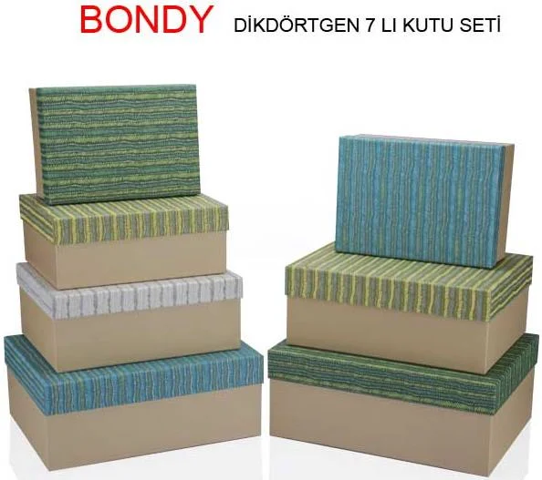 GIPTA KUTU SETİ 7 Lİ BONDY DİKDÖRTGEN BX80410