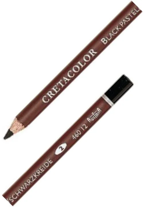 CRETACOLOR BLACK PASTEL PENCIL SİYAH TEBEŞİR KALEM 46012