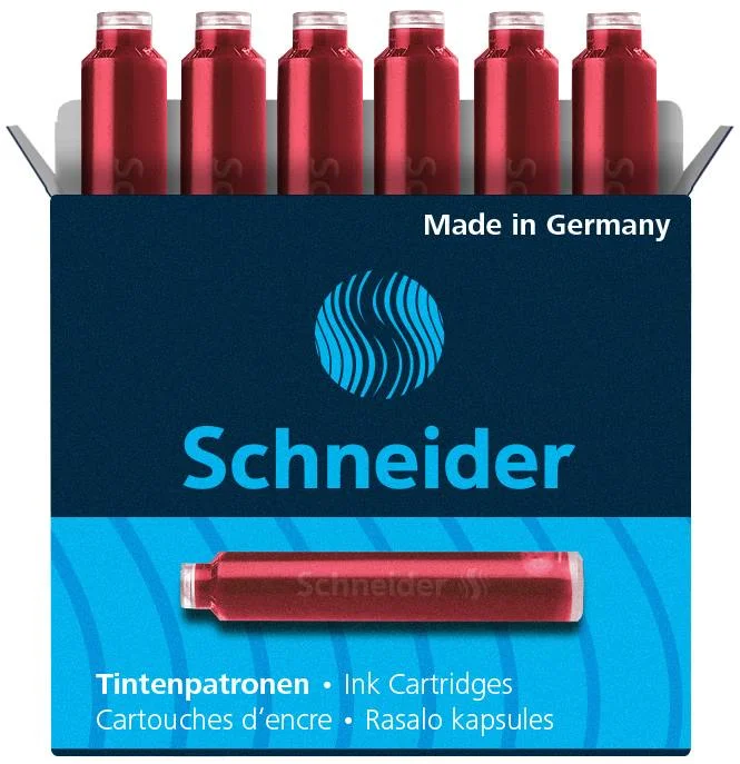 SCHNEIDER DOLMA KALEM  KARTUŞU 6 LI KIRMIZI SCD202