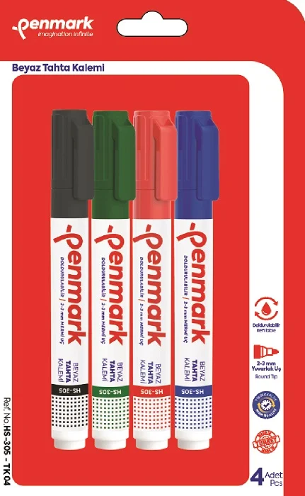 PENMARK BEYAZ TAHTA KALEMİ 4 LÜ BLS. HS 305 TK 04