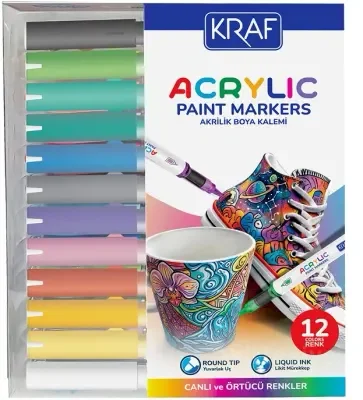 KRAF AKRİLİK MARKER 666 12'Lİ