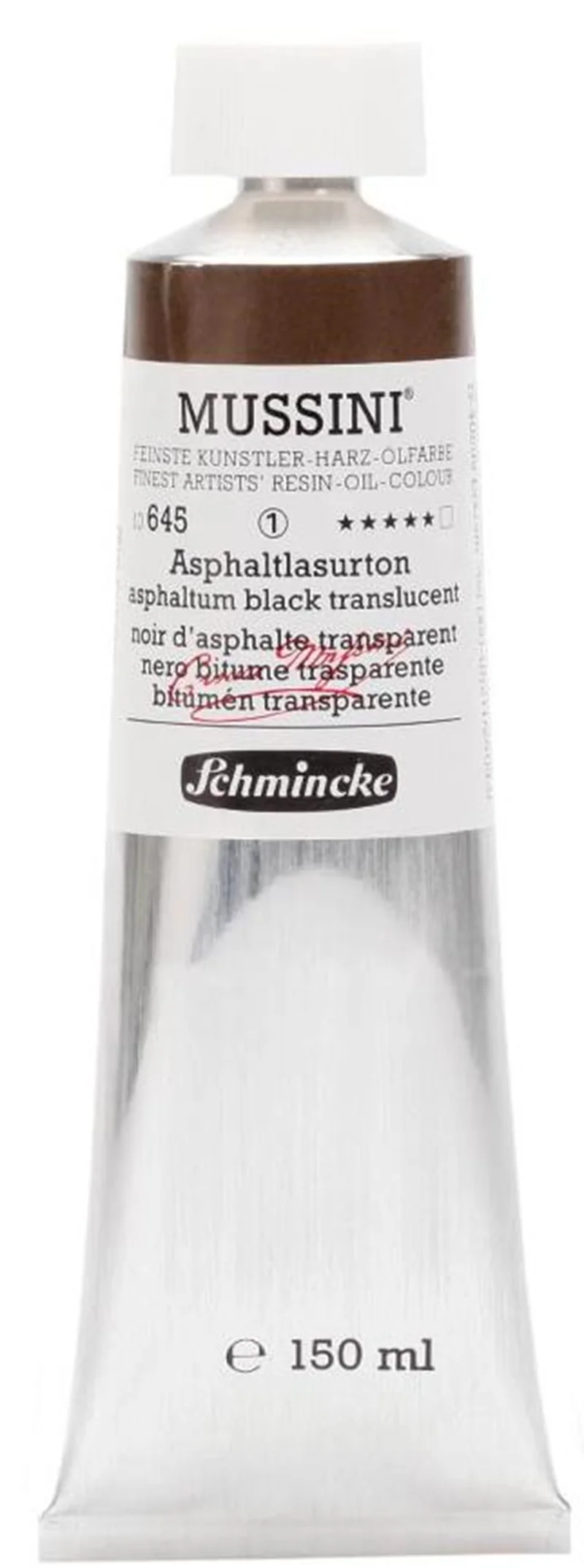 SCHMİNCKE MUSSİNİ ARTİST YAĞLI BOYA 150 ML SERİ 1 645 ASPHALTUM BLACK TRANSLUCENT 10645019